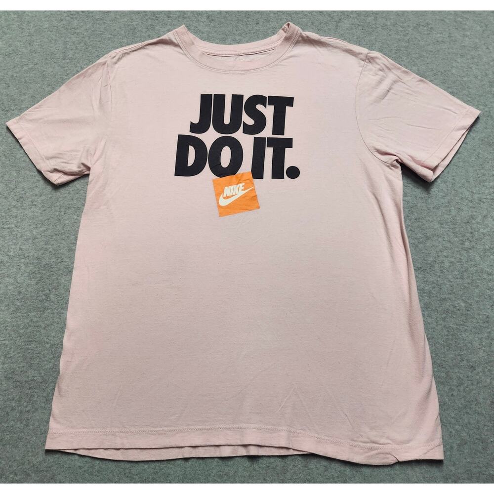 Nike Just Do It Pink Graphic Tee Womens Medium Short Sleeve Shirt
